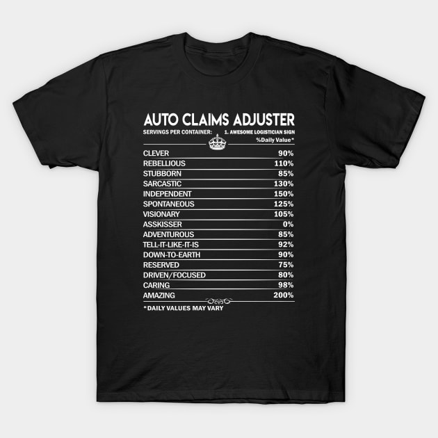 Auto Claims Adjuster T Shirt - Daily Factors 2 Gift Item Tee T-Shirt by Jolly358